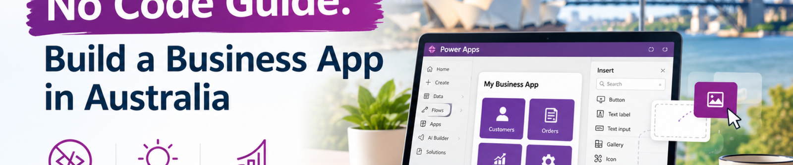 Power Apps no code business app connected to Power Automate and Power BI for Australian businesses